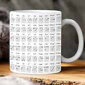 baratos Canecas &amp; Chávenas-Caneca de acorde de guitarra Copo de 400ml com acorde xícara de café de cerâmica branca com design de guitarrista presente perfeito para entusiastas de guitarra iniciantes, ideal para amantes da