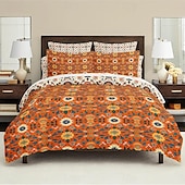 economico Set copripiumino-set copripiumino con motivo geometrico set morbido set di biancheria da letto in cotone di lusso in 3 pezzi set decorazioni per la casa regalo twin completo king size copripiumino queen size