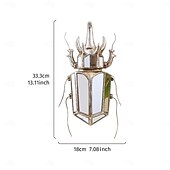 preiswerte Wandskulpturen-Einhornkäfer Spiegel Design Wanddekoration Gold Wanddekoration Käfer Glas verspiegelt handgefertigt 3