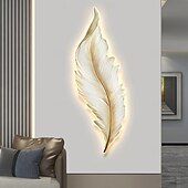 Недорогие Настенные светодиодные светильники-светодиодная лампа живопись смола прецизионная резьба живопись теплая лампа перо 3000k с дистанционным управлением с вилкой европейского стандарта картина на напольной панели минималистская фреска на крыльце диван фон настенная живопись ac220v