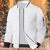 billiga Basic sweatshirts-Herr Tröja Svart Vit Rubinrött Marinblå Kinakrage Slät Dragkedja Sport &amp; Utomhus Dagligen Helgdag Streetwear Ledigt Jul Höst vinter Kläder Pull Tröjor Långärmad