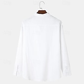 economico Casual da lavoro-Per uomo Camicia camicia di lino Camicia in lino e cotone Camicia in cotone bianco Camicia estiva Camicia da spiaggia Liscio Hawaiano Per eventi Nero Bianco Marrone Manica lunga A V Primavera