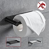 halpa Vessapaperitelineet-pyörivä taitettava wc-paperiteline itsekiinnittyvä helppo asennus 304 ruostumattomasta teräksestä valmistettu pehmopaperiteline, mattamusta viimeistely