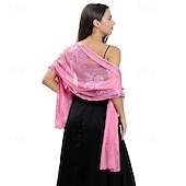 levne Šály a šátky-Přehozy přes ramena Dámské bolerko Zábaly pro svatební hosty Elegantní dámy Bez rukávů Polyester Svatební Bolerka S Flitry Pro Svatební Léto