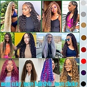 abordables Crocheter les cheveux-2 pack océan vague profonde crochet cheveux 16 pouces bouclés tressage cheveux pour crochet tresses déesse locs crochet cheveux dreadlock extensions