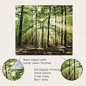baratos Tapeçaria da Floresta-l.t.home natureza tapeçaria de parede arte decoração cobertor cortina piquenique toalha de mesa pendurado casa quarto sala de estar dormitório decoração floresta paisagem sol através da árvore