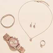 levne Quartz hodinky-5 ks/sada hodinek sada pro ženy - lesklý drahokamu móda hvězdné nebe digitální ciferník křemenné hodinky prsteny náhrdelník náušnice sada šperků valentýn den matek dárky