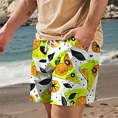 olcso Étel és Ital-Férfi Élelem Grafikai nyomatok Pizza Úszónadrágok Deszkás short Közepes csípő Szabadság Hawaii Üdülőhely stílus Vakáció Szabadság Tengerpart Zsinór hálós béléssel Rugalmas derék Tervező Ruházat