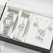 levne Quartz hodinky-5 ks/sada hodinek sada pro ženy - lesklý drahokamu móda hvězdné nebe digitální ciferník křemenné hodinky prsteny náhrdelník náušnice sada šperků valentýn den matek dárky