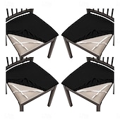 cheap Dining Chair Cover-4 Pcs Stretch Jacquard Seat Covers for Dining Room  Chair Cushion Cover, Removable Washable Dining Chair Covers Anti-Dust Dining Room Chair Covers Seat Cushion Slipcovers