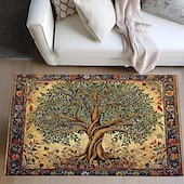 preiswerte Wohn- und Schlafzimmerteppiche-Baum des Lebens, Vintage-Boho-Teppich, Küchenmatte, rutschfeste, ölbeständige Bodenmatte, Wohnzimmerteppich, Innen- und Außenmatte, Schlafzimmerdekoration, Badezimmermatte, Eingangsteppich, Fußmatte