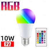 economico Luci intelligenti-lampadina a led rgb e27 lampadina che cambia colore con telecomando 5w / 10w 16 scelte di colore lampadina dimmerabile multicolore per la camera da letto della festa a casa