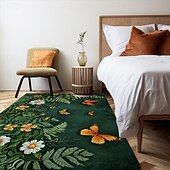 tanie Dywany obszarowe-zielony motyl roślin dywanik mata kuchenna antypoślizgowa olejoodporna mata podłogowa dywanik do salonu kryty mata na zewnątrz wystrój sypialni łazienka mata dywanik wejściowy wycieraczka do drzwi