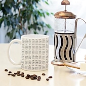 baratos Canecas &amp; Chávenas-Caneca de acorde de guitarra Copo de 400ml com acorde xícara de café de cerâmica branca com design de guitarrista presente perfeito para entusiastas de guitarra iniciantes, ideal para amantes da