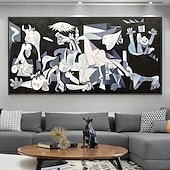 tanie Słynne obrazy-Ręcznie wykonane Hang-Malowane obraz olejny Ręcznie malowane Poziomy Sławne Kreskówki Nowoczesny Klasyczny Zwinięte płótna