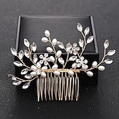 abordables Hair Styling Accessories-Crystal Flower Bridal Hair Comb, Silver Accents, Wedding Hair Comb, Bridal Comb, Hair Comb For Wedding, Bridal Hair Piece, Hair Accessories