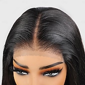 economico Parrucche lace front capelli veri-Parrucche anteriori in pizzo a onda del corpo capelli umani 6x4 parrucche anteriori in pizzo trasparenti HD parrucche di capelli umani pre pizzicate con i capelli del bambino Parrucche frontali in