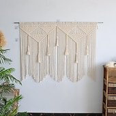 levne Nástěnné tapiserie-macrame závěs na zeď macrame záclonový závěs na okenní dveře boho macrame nástěnný gobelínový dekor se střapcem