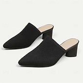 levne Dámské boty pro volný čas-Dámské Podpatky Sandály Pantofle Větší velikosti Boty Flyknit Venkovní Práce Denní Proužky Kačenka Palec do špičky Klasické Na běžné nošení Pohodlné Chůze Úplet Povaleč Černá Červená Modrá
