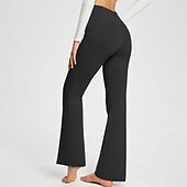 cheap Plain Leggings-Women&#039;s Pants Trousers Casual Daily Full Length High Waist Plain Side Pockets Wide Leg Breathability Comfortable Stretchy Daily Wear Going out Black White Blue Khaki Spring &amp;  Fall