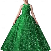 preiswerte Kleider für die Blumenmädchen-kinderkleidung Mädchen Blumenmädchen Kleid Party Kleid Feste Farbe Ärmellos Formal Leistung Hochzeit Gitter Prinzessin Süß Gitter Mitte der Wade Etuikleid Tüll-Kleid Blumenmädchenkleid Sommer