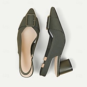ieftine Pantofi casual dama-Pentru femei Tocuri Mărime Plus Size Pantofi Flyknit Nuntă În aer liber Birou Dungi Cataramă Blocați călcâiul Vârf ascuțit Modă Clasic Confortabili Plimbare Croșet Loafer Migdală Negru Galben