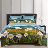 economico Set copripiumino-set copripiumino con motivo paesaggistico set morbido set di biancheria da letto in cotone di lusso in 3 pezzi set decorazioni per la casa regalo twin completo king size copripiumino queen size