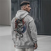 economico felpe 3d da uomo-Per uomo Costumi scheletro Serpente Felpa con cappuccio Felpe Felpa Felpa con cappuccio Manica lunga Felpa con cappuccio Con cappuccio Punk gotico Stampa 3D Feste Per eventi Abbigliamento di strada