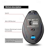 cheap Mice-ZELOTES F-35 Wireless 2.4GHz Rechargeable Vertical Mice 6 Buttons 2400 DPI Adjustable Ergonomic Optical Gaming Computer Mouse