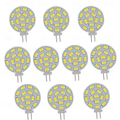זול נורות דו-פיניות לד-תאורת led g4 5730smd סיכת צד be-pin 3w led ac/dc 12v 24v dc 15 לדים חם לבן אדום ירוק כחול זרקורים led נורת תירס 10 יחידות