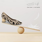 levne Dámské boty pro volný čas-Dámské Podpatky Větší velikosti Boty Flyknit Venkovní Kancelář Denní Leopard Kačenka Palec do špičky Módní Klasické Pohodlné Chůze Úplet Povaleč Mandlová Levhart Černá / béžová