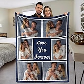 levne Personalizovaná deka-Přizpůsobená deka personalizované dárky 6 fotek personalizované dárky pro páry přizpůsobená deka I Love You dárky narozeninové dárky pro manželku manžela přítelkyni přítele domácí zvířata