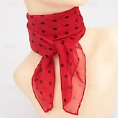 Недорогие Аксессуары и многое другое-Ретро винтажные наряды 1950-х годов рокабилли квадратный шифоновый шарф в горошек наряд для вечеринки повседневный стиль шарф для взрослых весна и лето