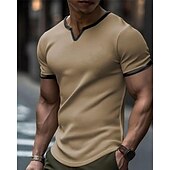 cheap Basic T shirts-Men&#039;s T Shirt Tee Short Sleeve Shirt Tee Top Short Sleeve Crew Neck Spring &amp; Summer Color Block Fashion Designer Basic Vacation Street Going out Black White Green Top Tee for Men