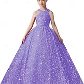 preiswerte Kleider für die Blumenmädchen-kinderkleidung Mädchen Blumenmädchen Kleid Party Kleid Feste Farbe Ärmellos Formal Leistung Hochzeit Gitter Prinzessin Süß Gitter Mitte der Wade Etuikleid Tüll-Kleid Blumenmädchenkleid Sommer