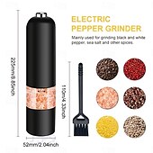 baratos Eletrodomésticos de Cozinha-Moedor elétrico de sal e pimenta em aço inoxidável Moinho automático de especiarias para ervas com gravidade Moedor automático de pimenta Moedor de sal elétrico alimentado por bateria com aspereza