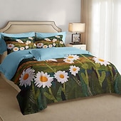 economico Set copripiumino-set copripiumino con motivo paesaggistico set morbido set di biancheria da letto in cotone di lusso in 3 pezzi set decorazioni per la casa regalo twin completo king size copripiumino queen size