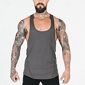 economico T-shirt e canotte attive da uomo-Per uomo Canotte Canotta fitness Carro armato Maglieria intima Stondata Senza maniche Sport Casual / quotidiano Palestra Traspirante Morbido Liscio Nero Bianco Abbigliamento sportivo Di tendenza