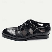 cheap Premium Leather Sandals-Men&#039;s Fishermen Sandals in Premium Crocodile Pattern Leather with Monk Strap