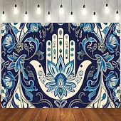 ieftine Tapiserii de vacanță-Epocă hamsa agățată de mână tapiserie eid ramadan artă de perete tapiserie mare decor mural fotografie fundal pătură perdea acasă dormitor living decor