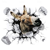 cheap Car Stickers-3D Car Stickers Decals Donkey Graphics Stickers PVC Vinyl Car Body Sticker Animal Funny Self-Adhesive Car Door Window Decoration Stickers