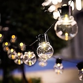 cheap Solar String Lights-Solar Fairy Lights Outdoor 10/20/30 LED Outdoor Solar Bulbs Fairy Lights 8 Modes Waterproof IP65 Solar Powered Garden Fairy Light Lighting for Wedding Party Garden Yard Balcony