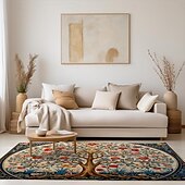 preiswerte Wohn- und Schlafzimmerteppiche-Baum des Lebens, Vintage-Boho-Teppich, Küchenmatte, rutschfeste, ölbeständige Bodenmatte, Wohnzimmerteppich, Innen- und Außenmatte, Schlafzimmerdekoration, Badezimmermatte, Eingangsteppich, Fußmatte