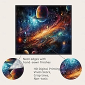 billige Planet Tapestry-univers planet landskap hengende billedvev veggkunst stor billedvev veggmaleri dekor fotografi bakteppe teppe gardin hjem soverom stue dekorasjon