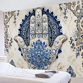 ieftine Tapiserii de vacanță-Epocă hamsa agățată de mână tapiserie eid ramadan artă de perete tapiserie mare decor mural fotografie fundal pătură perdea acasă dormitor living decor
