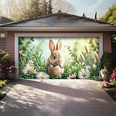 billige Garasjeportdeksler-vårspiser kanin utendørs garasjeportdeksel banner vakkert stort bakteppe dekorasjon for utendørs garasjeport hjem veggdekorasjoner arrangement fest parade