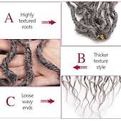 voordelige Gehaakt Haar-faux locs gehaakt haar 18inch godin locs gehaakt haar 6packs grijs locs gehaakt haar zachte locs krullende uiteinden dreadlock gehaakte locs synthetische gehaakte vlechten