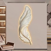 Недорогие Настенные светодиодные светильники-светодиодная лампа живопись смола прецизионная резьба живопись теплая лампа перо 3000k с дистанционным управлением с вилкой европейского стандарта картина на напольной панели минималистская фреска на крыльце диван фон настенная живопись ac220v