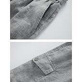 cheap Luxury Linen Pants-100% Linen Men&#039;s Shorts Linen Shorts Summer Shorts Pocket Drawstring Elastic Waist Plain Breathable Comfortable Short Daily Vacation Going out Classic Casual Black Navy Blue