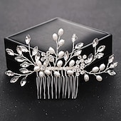 abordables Hair Styling Accessories-Crystal Flower Bridal Hair Comb, Silver Accents, Wedding Hair Comb, Bridal Comb, Hair Comb For Wedding, Bridal Hair Piece, Hair Accessories